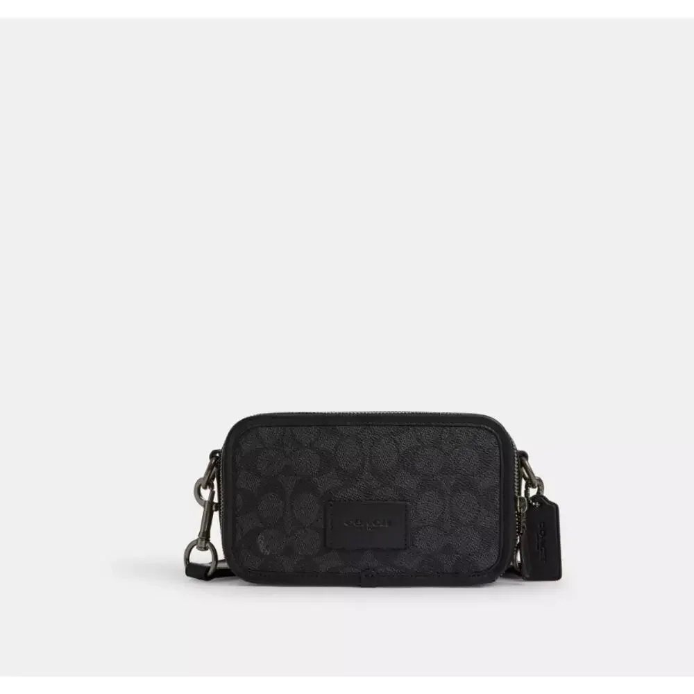 Coach CW365 Wyatt Crossbody Bag In Signature Canvas IN Charcoal/Black